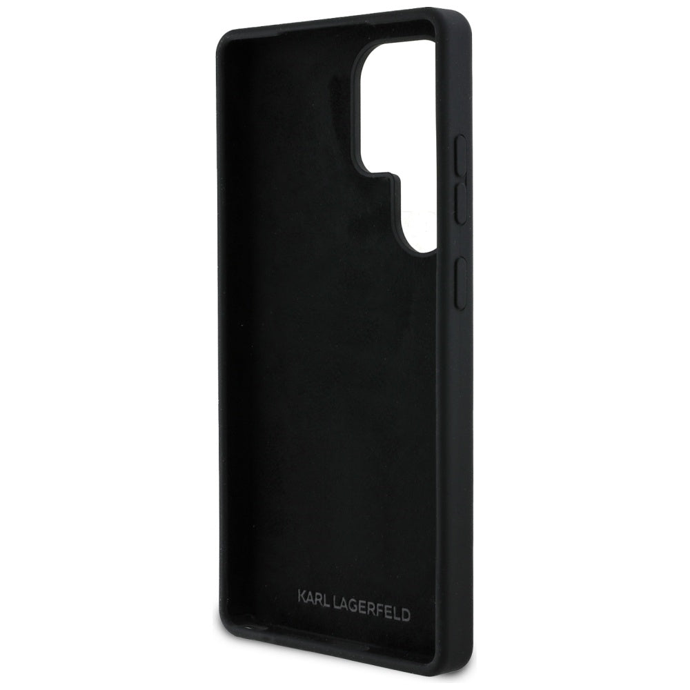 Husa pentru Samsung Galaxy S25 Ultra S938, Karl Lagerfeld, Silicone Sign Metal Logo, Neagra