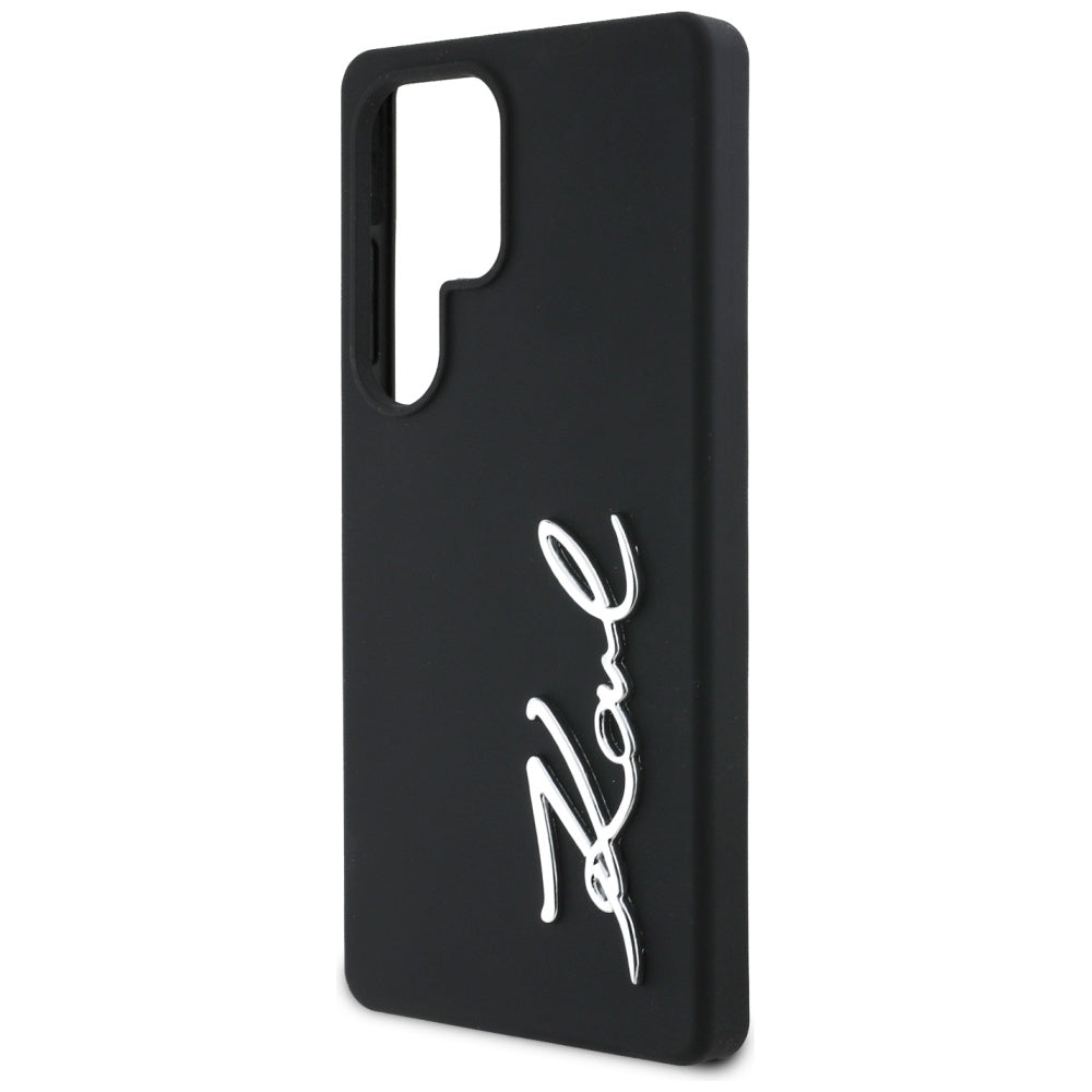Husa pentru Samsung Galaxy S25 Ultra S938, Karl Lagerfeld, Silicone Sign Metal Logo, Neagra