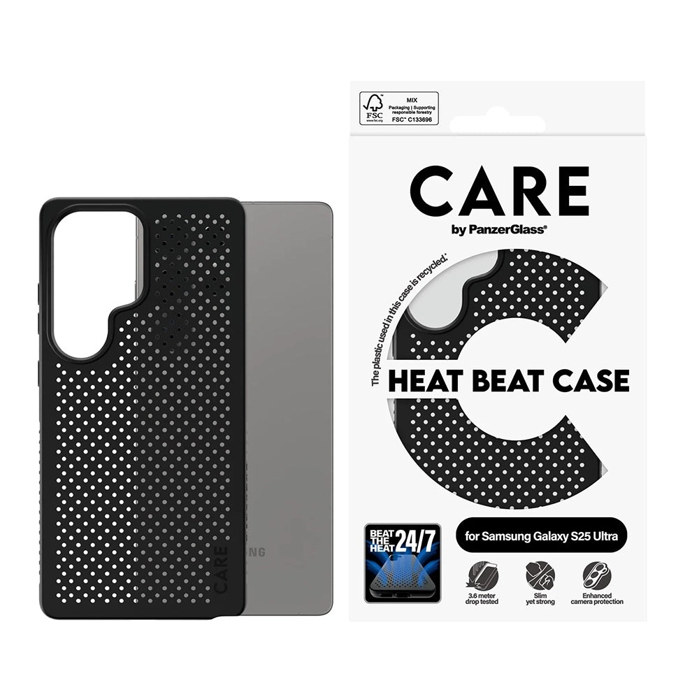 Husa pentru Samsung Galaxy S25 Ultra S938, PanzerGlass, Care Feature Heat Beat, Neagra