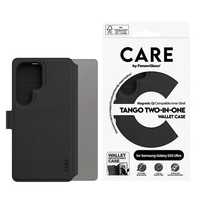 Husa pentru Samsung Galaxy S25 Ultra S938, PanzerGlass, Care Feature Tango Two-in-One, Neagra