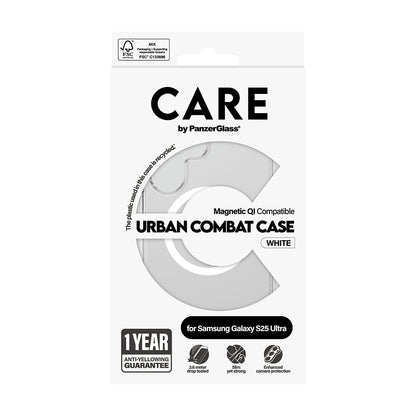 Husa pentru Samsung Galaxy S25 Ultra S938, PanzerGlass, Care Urban Combat, Transparenta Alba