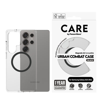 Husa pentru Samsung Galaxy S25 Ultra S938, PanzerGlass, Care Urban Combat, Transparenta Neagra