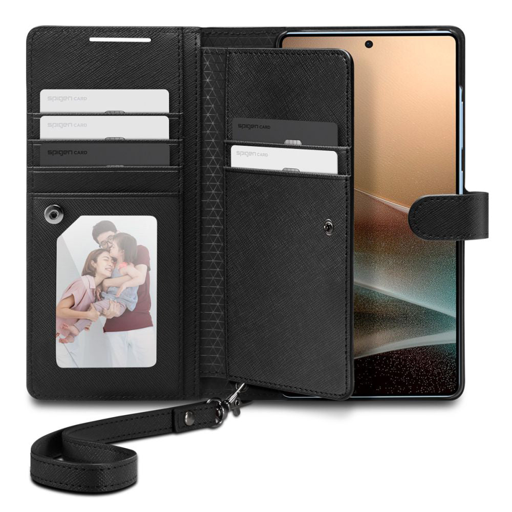 Husa pentru Samsung Galaxy S25 Ultra S938, Spigen, Wallet S, Neagra ACS09124