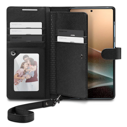 Husa pentru Samsung Galaxy S25 Ultra S938, Spigen, Wallet S, Neagra ACS09124
