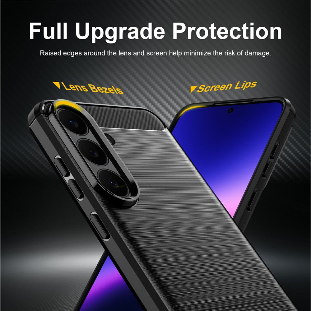 Husa pentru Samsung Galaxy S26 FE / S25 FE, Techsuit, Carbon, Albastra