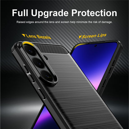 Husa pentru Samsung Galaxy S26 FE / S25 FE, Techsuit, Carbon, Albastra