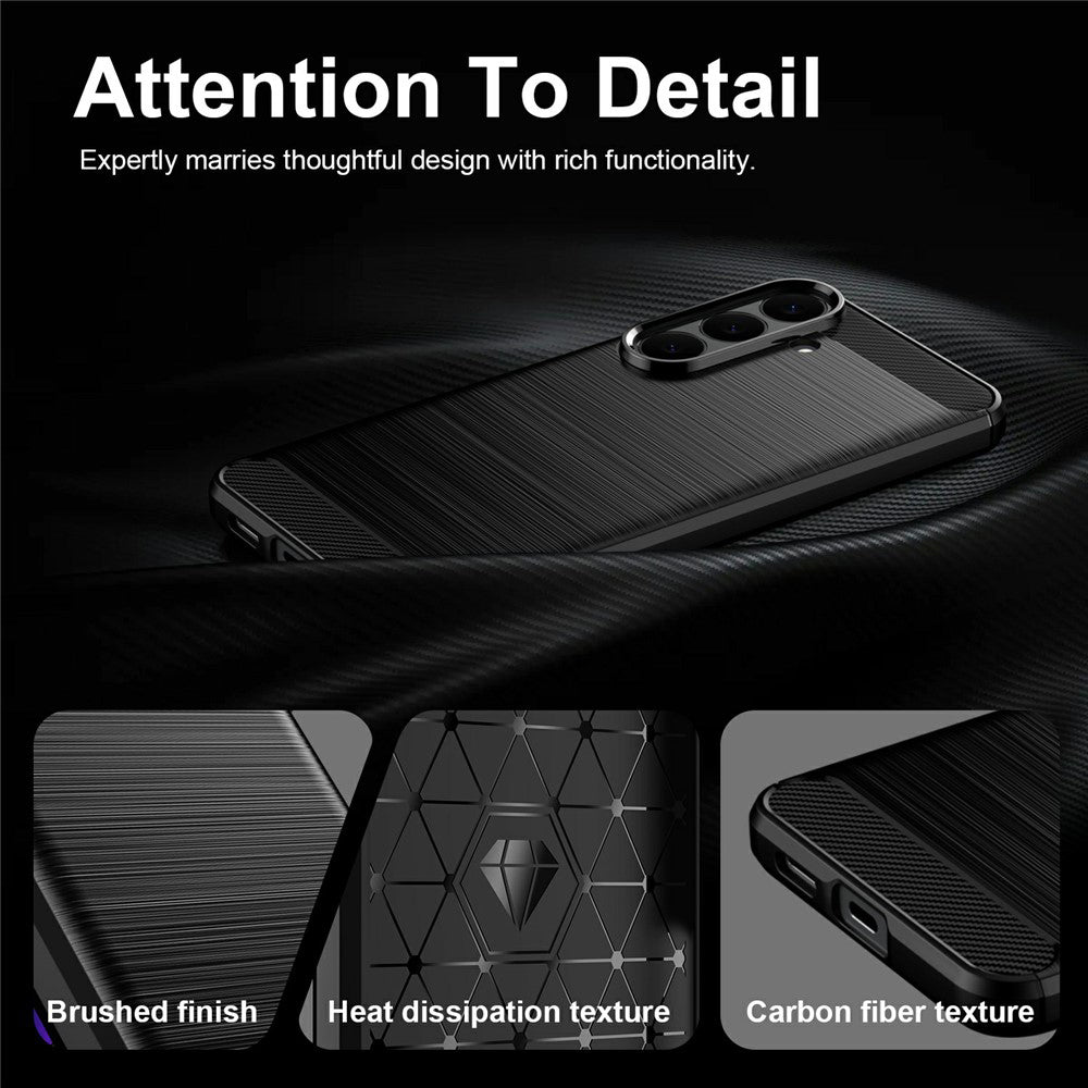 Husa pentru Samsung Galaxy S26 FE / S25 FE, Techsuit, Carbon, Neagra
