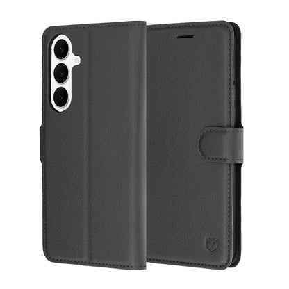 Husa pentru Samsung Galaxy S26 FE / S25 FE, Techsuit, Leather Folio, Neagra
