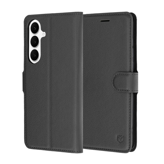 Husa pentru Samsung Galaxy S26 FE / S25 FE, Techsuit, Leather Folio, Neagra