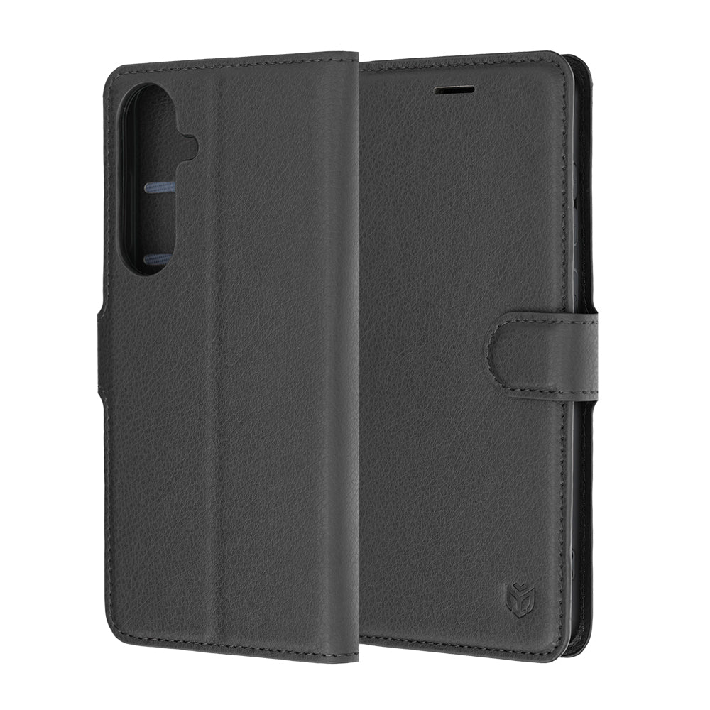 Husa pentru Samsung Galaxy S26 FE / S25 FE, Techsuit, Leather Folio, Neagra