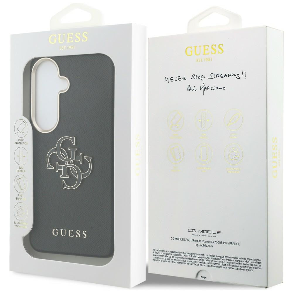Husa pentru Samsung Galaxy S26 Plus S947, Guess, 4G Grained Big and Classic Logo, Neagra