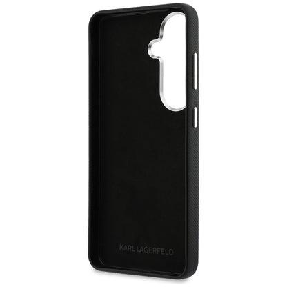 Husa pentru Samsung Galaxy S26 Plus S947, Karl Lagerfeld, Saffiano Karl & Choupette's Head Pin, Neagra
