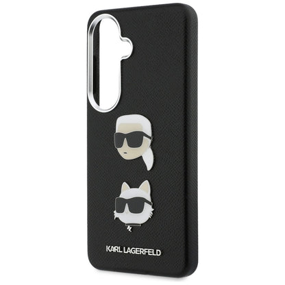 Husa pentru Samsung Galaxy S26 Plus S947, Karl Lagerfeld, Saffiano Karl & Choupette's Head Pin, Neagra
