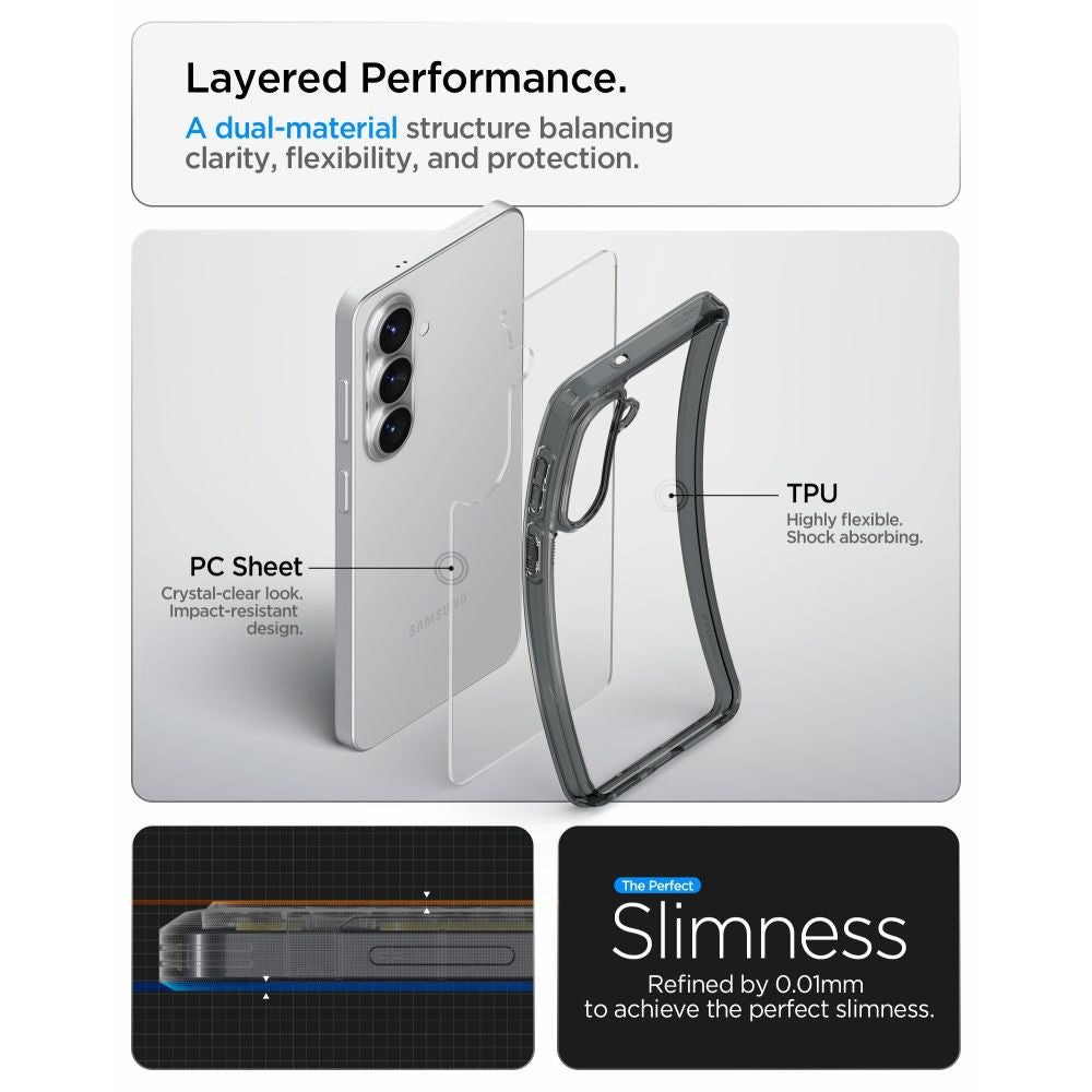 Husa pentru Samsung Galaxy S26 Plus S947, Spigen, Ultra Hybrid, Fumurie ACS10708