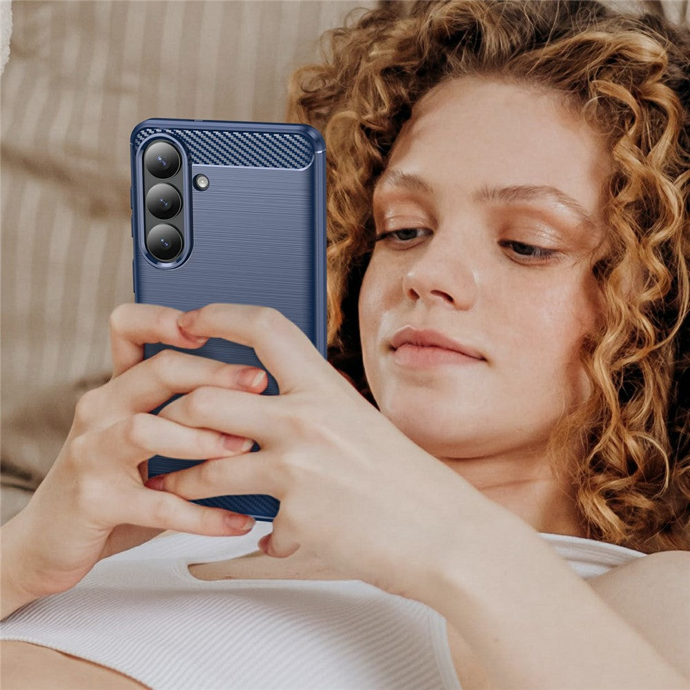 Husa pentru Samsung Galaxy S26 Plus, Techsuit, Carbon, Albastra