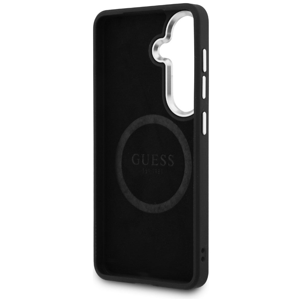 Husa pentru Samsung Galaxy S26 S942, Guess, Fixed Glitter Triangle Logo, Neagra