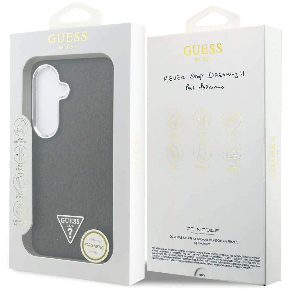 Husa pentru Samsung Galaxy S26 S942, Guess, Fixed Glitter Triangle Logo, Neagra