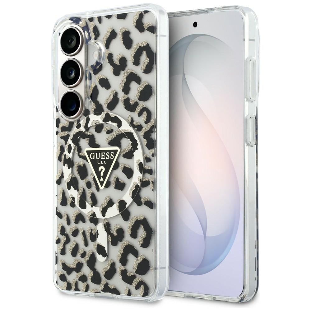 Husa MagSafe pentru Samsung Galaxy S26 S942, Guess, IML Leopard Pattern, Neagra