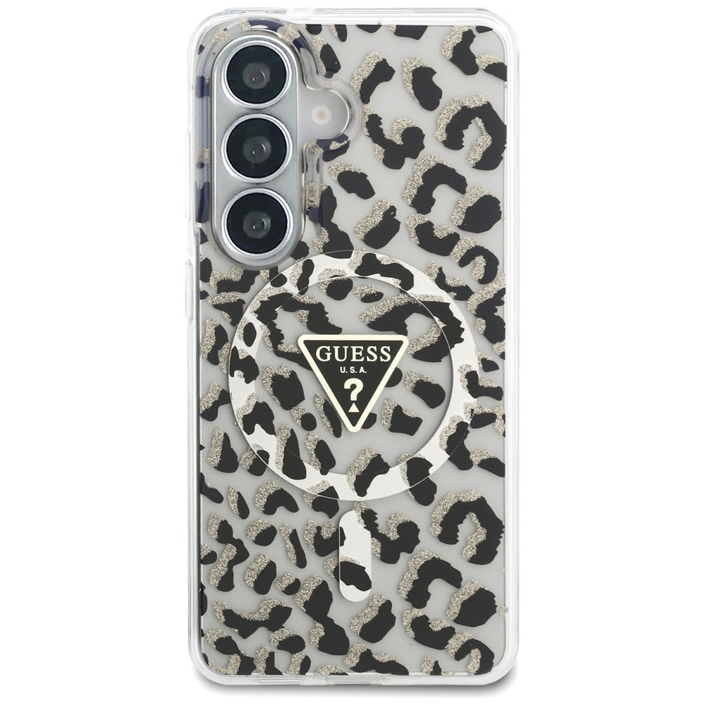 Husa MagSafe pentru Samsung Galaxy S26 S942, Guess, IML Leopard Pattern, Neagra