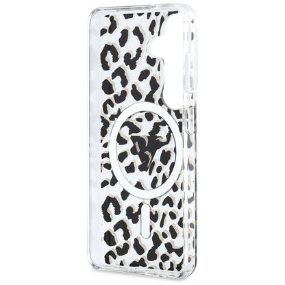 Husa MagSafe pentru Samsung Galaxy S26 S942, Guess, IML Leopard Pattern, Neagra
