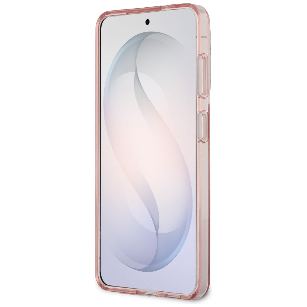 Husa MagSafe pentru Samsung Galaxy S26 S942, Guess, IML Gradient Triangle Logo, Roz