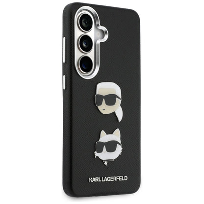 Husa pentru Samsung Galaxy S26 S942, Karl Lagerfeld, Saffiano Karl & Choupette's Head Pin, Neagra