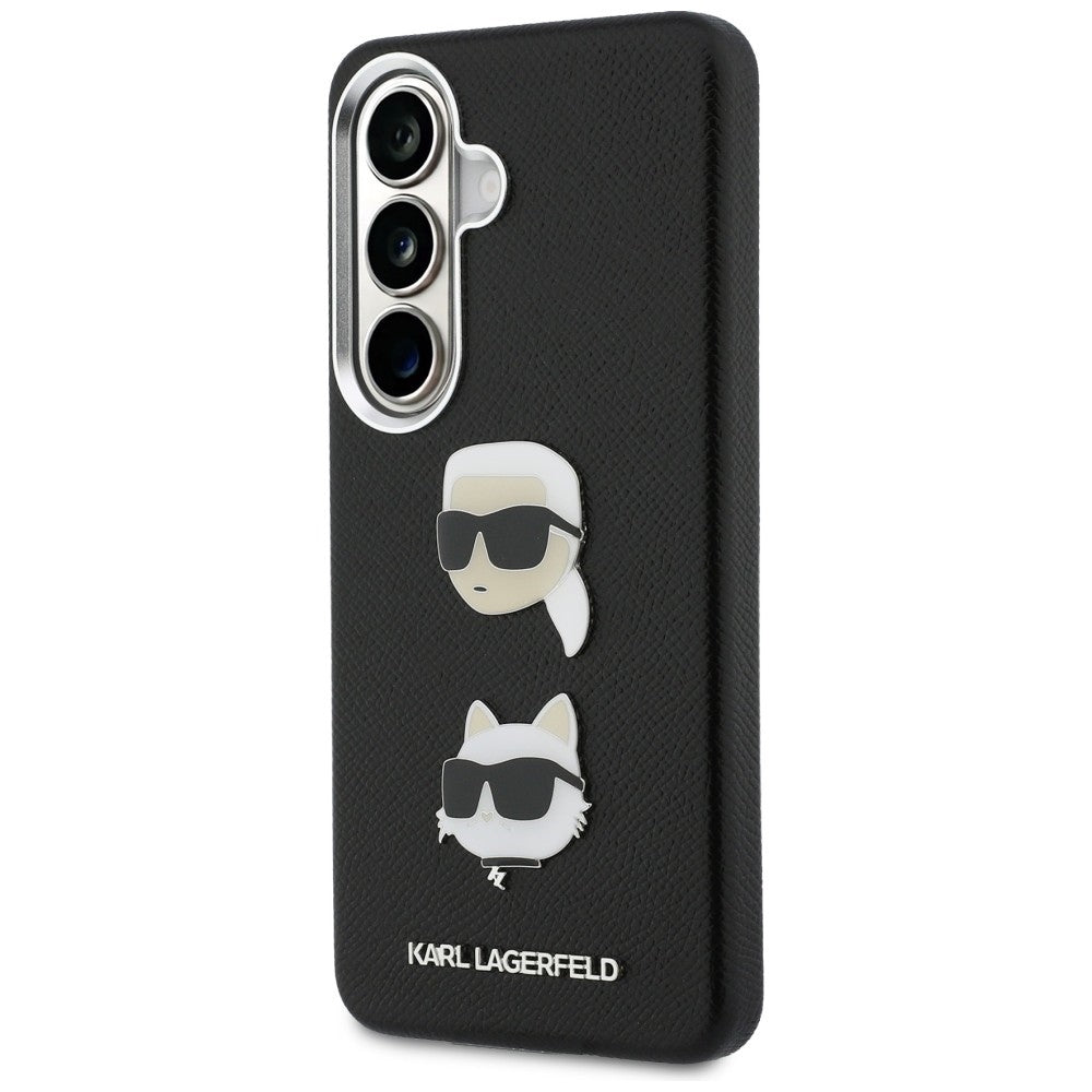 Husa pentru Samsung Galaxy S26 S942, Karl Lagerfeld, Saffiano Karl & Choupette's Head Pin, Neagra