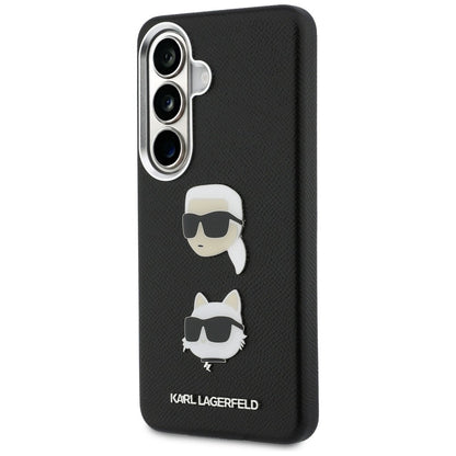 Husa pentru Samsung Galaxy S26 S942, Karl Lagerfeld, Saffiano Karl & Choupette's Head Pin, Neagra