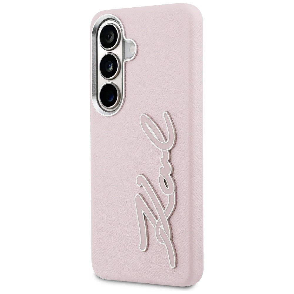 Husa pentru Samsung Galaxy S26 S942, Karl Lagerfeld, Signature Resin Logo, Roz