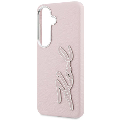 Husa pentru Samsung Galaxy S26 S942, Karl Lagerfeld, Signature Resin Logo, Roz