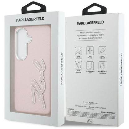 Husa pentru Samsung Galaxy S26 S942, Karl Lagerfeld, Signature Resin Logo, Roz
