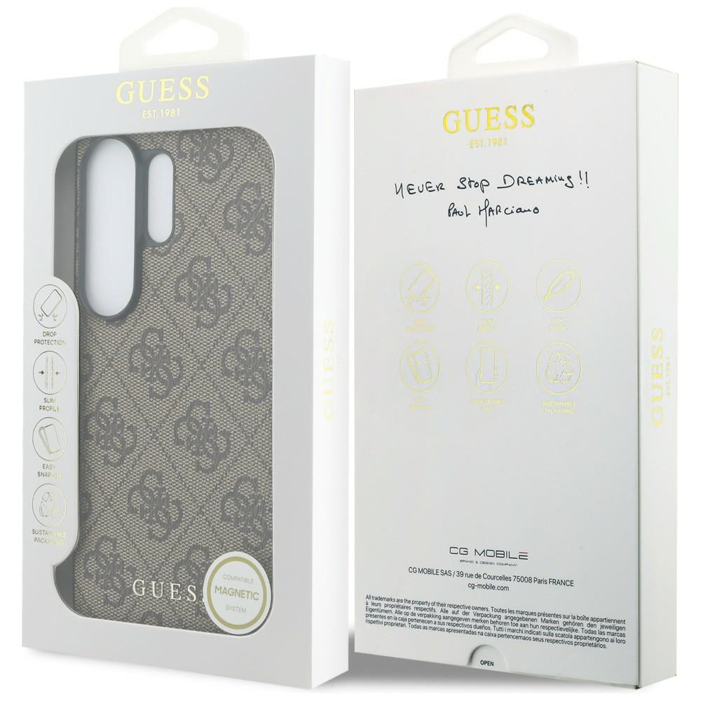 Husa pentru Samsung Galaxy S26 Ultra S948, Guess, 4G Classic Logo Charm, Maro