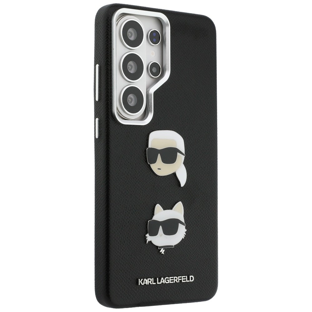 Husa pentru Samsung Galaxy S26 Ultra S948, Karl Lagerfeld, Saffiano Karl & Choupette's Head Pin, Neagra