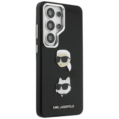 Husa pentru Samsung Galaxy S26 Ultra S948, Karl Lagerfeld, Saffiano Karl & Choupette's Head Pin, Neagra