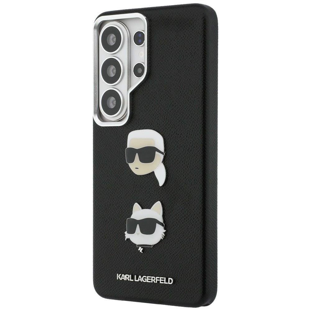 Husa pentru Samsung Galaxy S26 Ultra S948, Karl Lagerfeld, Saffiano Karl & Choupette's Head Pin, Neagra
