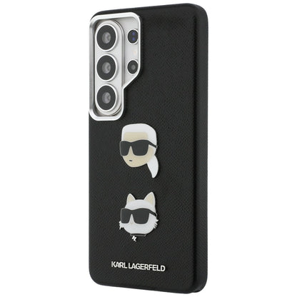 Husa pentru Samsung Galaxy S26 Ultra S948, Karl Lagerfeld, Saffiano Karl & Choupette's Head Pin, Neagra