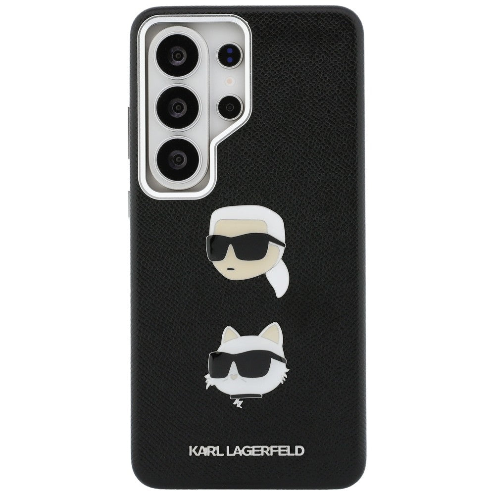 Husa pentru Samsung Galaxy S26 Ultra S948, Karl Lagerfeld, Saffiano Karl & Choupette's Head Pin, Neagra