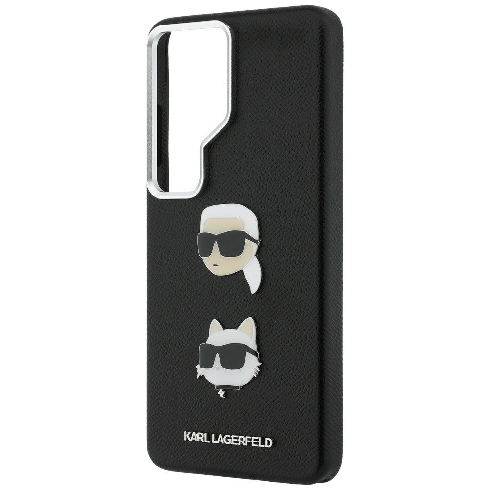Husa pentru Samsung Galaxy S26 Ultra S948, Karl Lagerfeld, Saffiano Karl & Choupette's Head Pin, Neagra