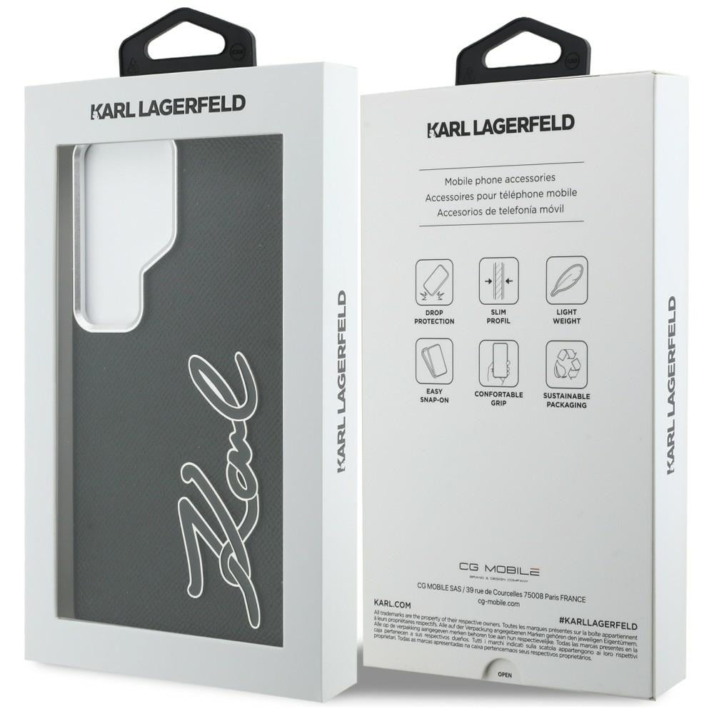 Husa pentru Samsung Galaxy S26 Ultra S948, Karl Lagerfeld, Signature Resin Logo, Neagra