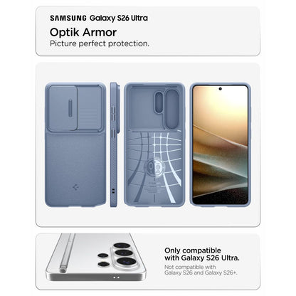 Husa pentru Samsung Galaxy S26 Ultra S948, Spigen, Optik Armor, Bleu ACS11226