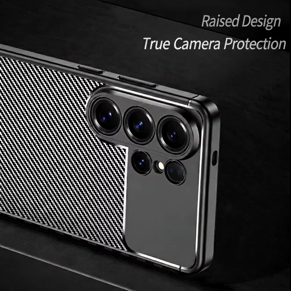 Husa pentru Samsung Galaxy S26 Ultra, Techsuit, CarbonFiber, Neagra