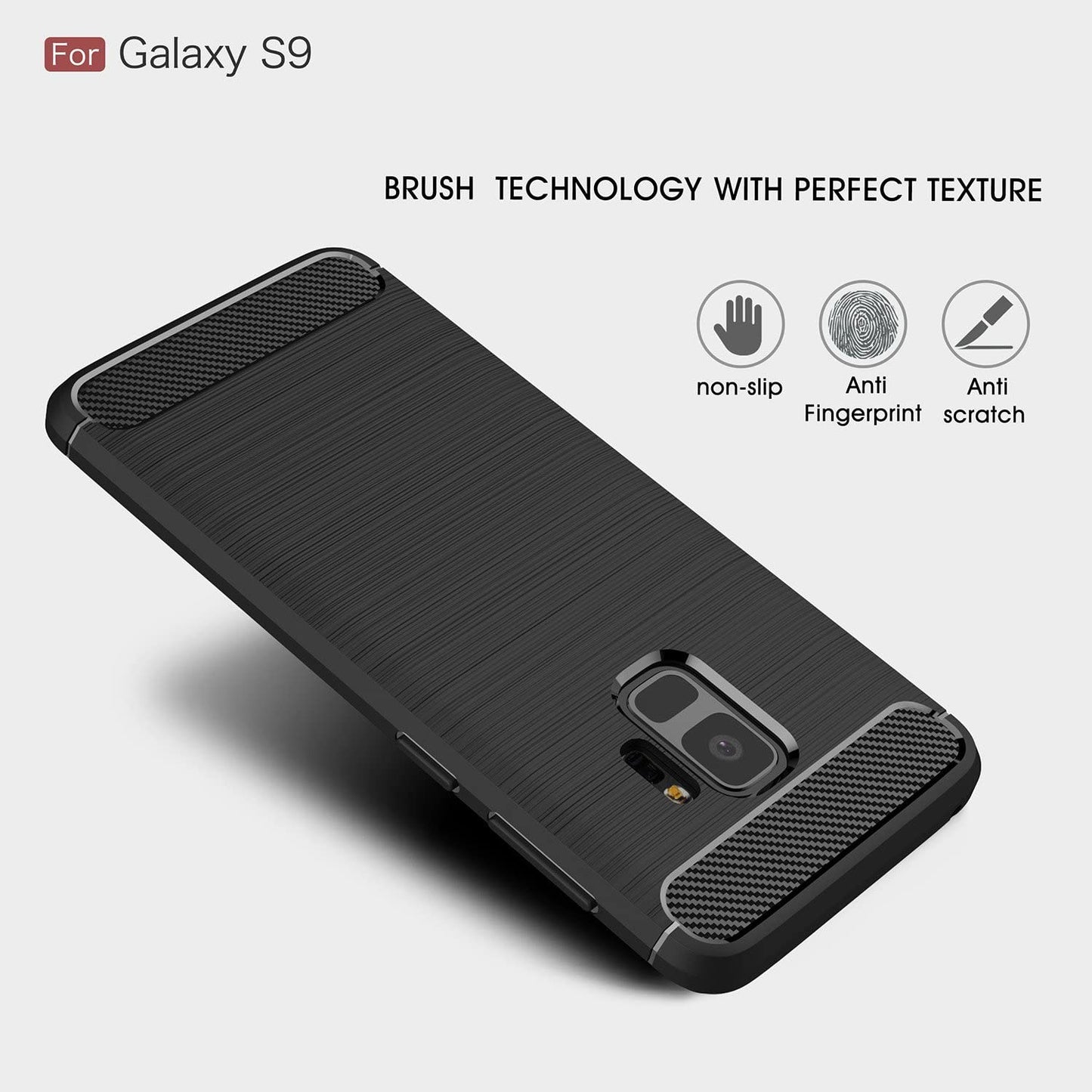 Husa pentru Samsung Galaxy S9 G960, Techsuit, Carbon, Neagra