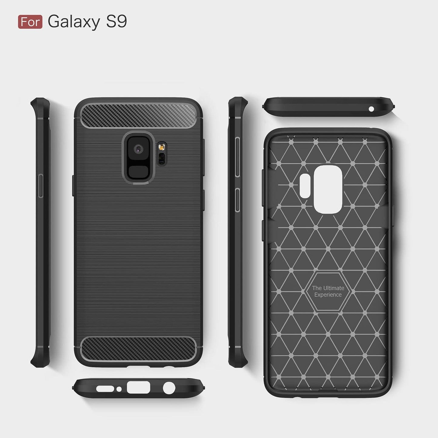 Husa pentru Samsung Galaxy S9 G960, Techsuit, Carbon, Neagra