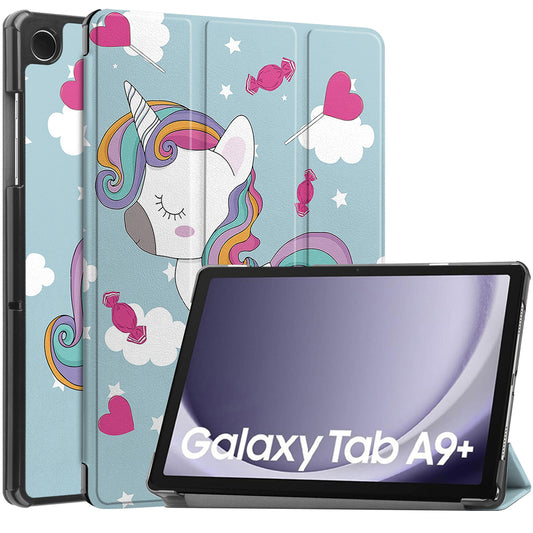 Husa pentru Samsung Galaxy Tab A9+, Techsuit, FoldPro Unicorn, Multicolor