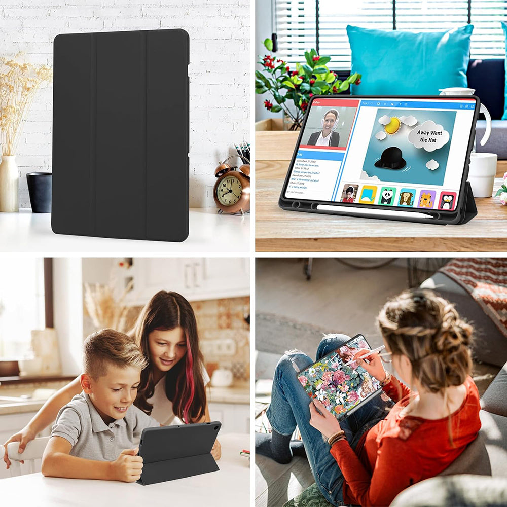 Husa pentru Samsung Galaxy Tab A11 / Tab A9, Techsuit, Flex Trifold, Neagra