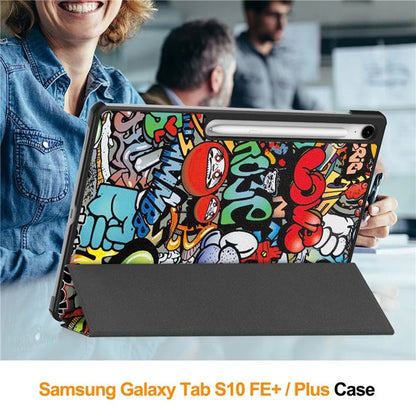 Husa pentru Samsung Galaxy Tab S10 FE+, Techsuit, FoldPro Urban Vibe, Multicolor