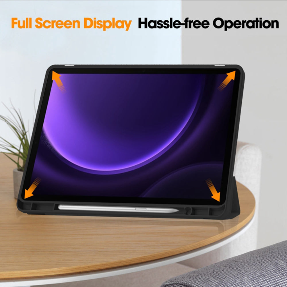 Husa pentru Samsung Galaxy Tab S10 FE / Tab S9 FE, Techsuit, Flex Trifold, Neagra