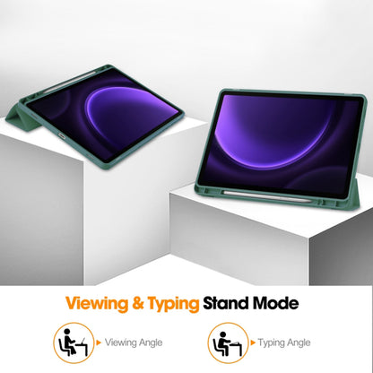 Husa pentru Samsung Galaxy Tab S10 FE / Tab S9 FE, Techsuit, Flex Trifold, Verde