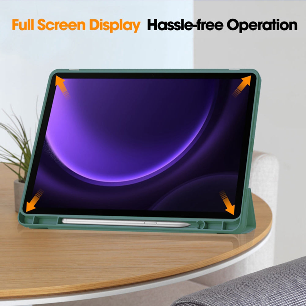 Husa pentru Samsung Galaxy Tab S10 FE / Tab S9 FE, Techsuit, Flex Trifold, Verde