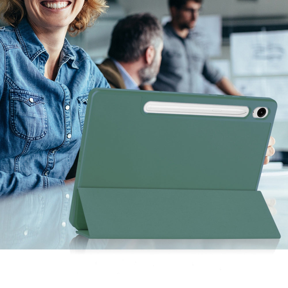 Husa pentru Samsung Galaxy Tab S10 FE / Tab S9 FE, Techsuit, Flex Trifold, Verde